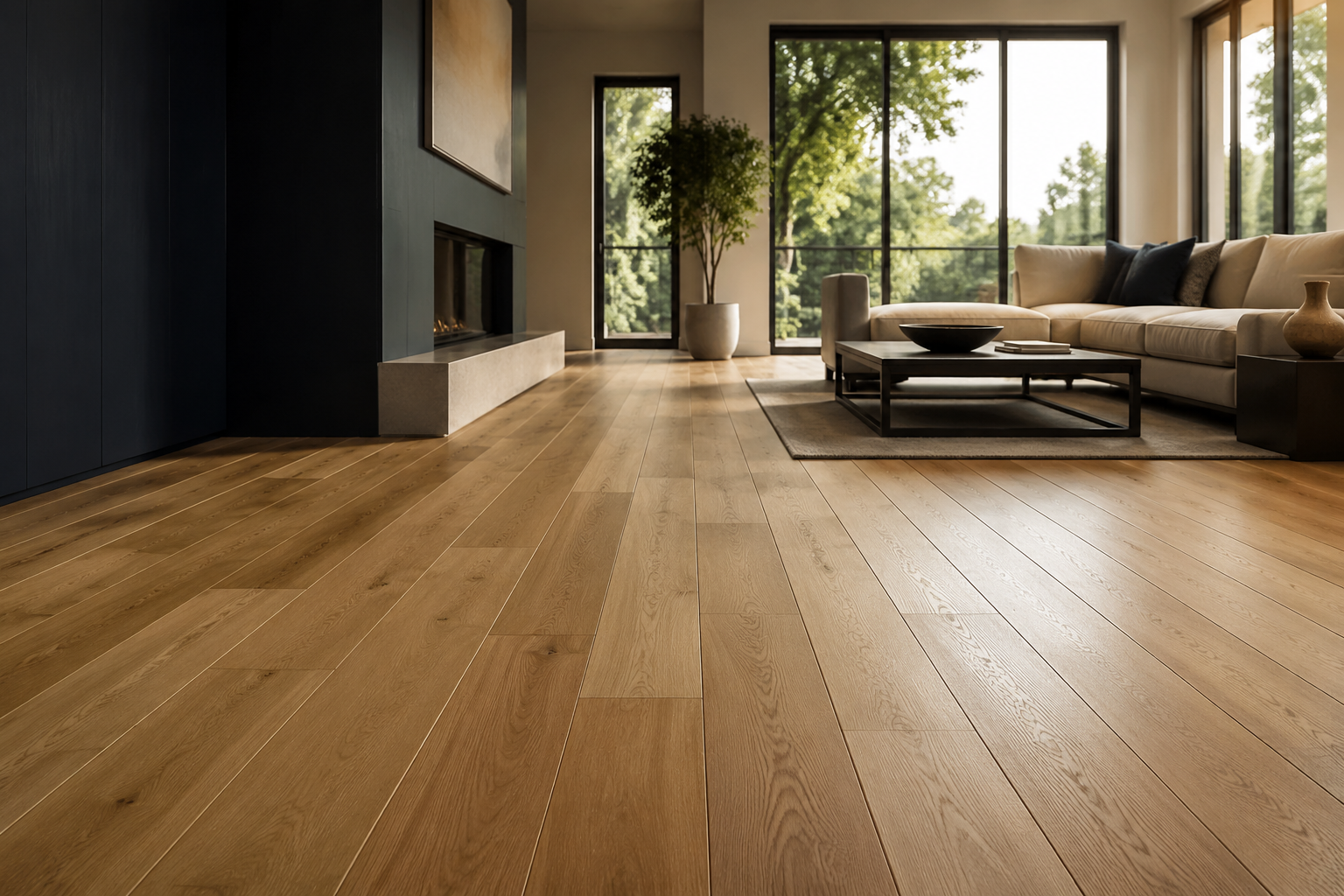 Natural Oak Living Room flooring style inspiration